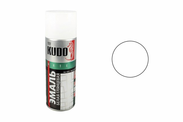 Аэрозольная алкидная краска Kudo KU-1001, белая (520 мл)