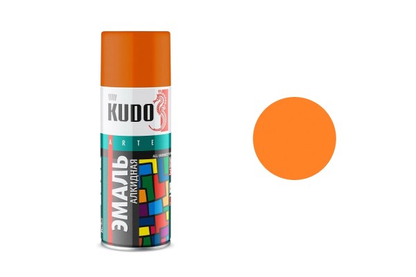 Аэрозольная алкидная краска Kudo KU-1019 оранжевая (520 мл)