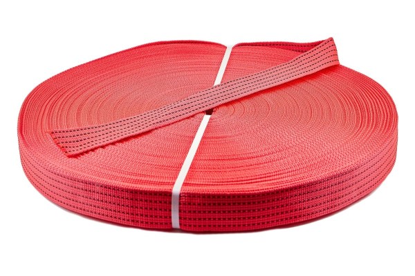 Текстильная лента для стяжного ремня, 50мм, 4000кг, цвет красный (пог.м)
